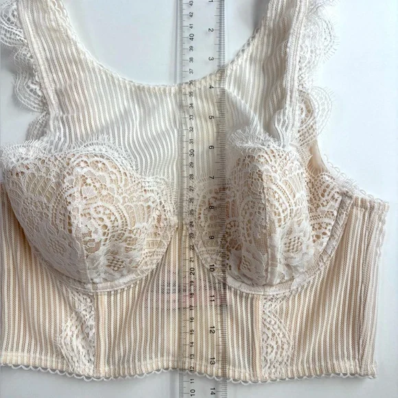 Victoria’s Secret Dream Angels Lined Stretch Lace Demi Bustier Camisole Bra 34C - Picture 11 of 15